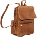 ルドネレザー レディース バックパック・リュックサック バッグ Distressed Leather Womens Backpack/Purse Tan