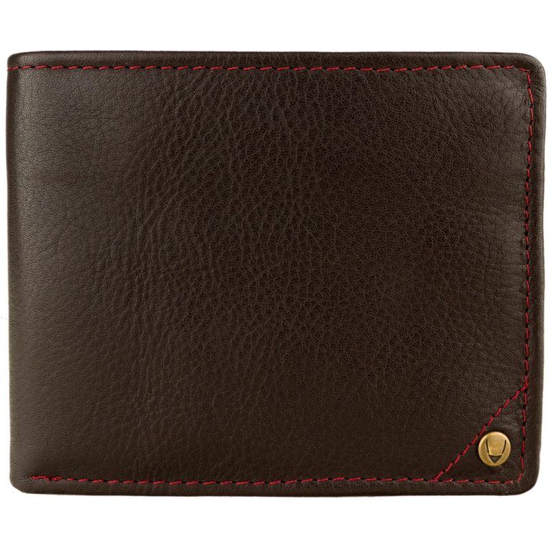 nCfUC Y z ANZT[ Angle Stitch RFID Blocking Multi-Compartment Leather Wallet Brown