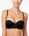 カルバンクライン レディース ブラジャー アンダーウェア Seductive Comfort Lace Strapless Lift Multiway Bra QF1437 Black