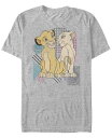 ショッピングLION フィフスサン メンズ Tシャツ トップス Disney Men's The Lion King Simba and Nala Nostalgia Short Sleeve T-Shirt Athletic H