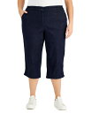 ケレンスコット レディース カジュアルパンツ ボトムス Plus Size Comfort-Waist Denim Capri Pants, Created for Macy's Dark Wash