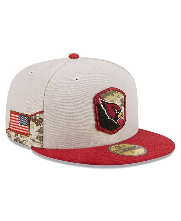 【送料無料】 ニューエラ メンズ 帽子 アクセサリー Men's Stone, Cardinal Arizona Cardinals 2023 Salute To Service 59FIFTY Fitted Hat Stone, Cardinal