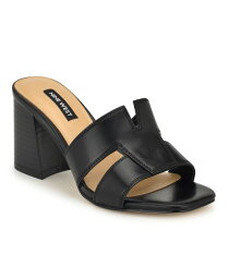 【送料無料】 ナインウェスト レディース サンダル シューズ Women's Griselda Block Heel Slip-On Dress Sandals Black - Faux Leather - PU