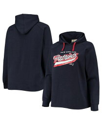 【送料無料】 ファナティクス レディース パーカー・スウェット フーディー アウター Women's Navy New England Patriots Plus Size First Contact Raglan Pullover Hoodie Navy