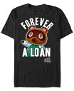 ショッピングどうぶつの森 フィフスサン メンズ Tシャツ トップス Men's Nintendo Animal Crossing Tom Nook Forever A Loan Short Sleeve T-shirt Black