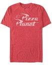 フィフスサン メンズ Tシャツ トップス Men's Disney Pixar Toy Story Pizza Planet Logo Short Sleeve T-shirt Red