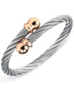 シャリオール レディース ブレスレット・バングル・アンクレット アクセサリー Unisex Celtic Two-Tone Cable Bangle Bracelet Silver/Rose Gold