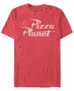 ショッピングトイストーリー フィフスサン メンズ Tシャツ トップス Men's Disney Pixar Toy Story Pizza Planet Logo Short Sleeve T-shirt Red
