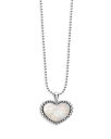 ラゴス レディース ネックレス・チョーカー・ペンダントトップ アクセサリー Sterling Silver Maya Mother of Pearl Inlay Heart Pendant Necklace 34 White