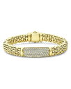 ラゴス レディース ブレスレット・バングル・アンクレット アクセサリー 18K Yellow Gold Caviar Gold Pavé Diamond Bead Bracelet White/Gold