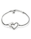 ジョン・ハーディー レディース ブレスレット・バングル・アンクレット アクセサリー Sterling Silver Classic Chain Manah Diamond Pave Double Heart Chain Bracelet Silver