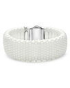 ラゴス レディース ブレスレット・バングル・アンクレット アクセサリー 18K Yellow Gold & Sterling Silver Wide White Ceramic Bead Bracelet White/Silver