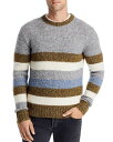 オフィシンジェネレール メンズ ニット・セーター アウター Marco Fuzz Fade Striped Crewneck Sweater Ecru Khaki