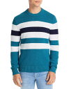 ショッピングマイケルコース マイケルコース メンズ ニット・セーター アウター Cotton & Nylon Terry Stripe Regular Fit Crewneck Sweater Nassau Teal
