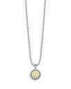 ラゴス レディース ネックレス・チョーカー・ペンダントトップ アクセサリー Sterling Silver and 18K Yellow Gold Signature Caviar Initial Pendant Necklace, 16