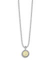 ラゴス レディース ネックレス・チョーカー・ペンダントトップ アクセサリー Sterling Silver and 18K Yellow Gold Signature Caviar Initial Pendant Necklace, 16