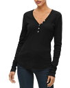 マイケルスターズ レディース Tシャツ トップス Lucy Henley Tee Black
