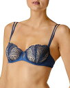 シモーヌペレール レディース ブラジャー アンダーウェア Nuance Embroidered Demi Cup Bra Denim Blue