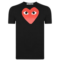 【送料無料】 コム・デ・ギャルソン メンズ Tシャツ トップス Medium Peeping Heart T-Shirt Black/Red