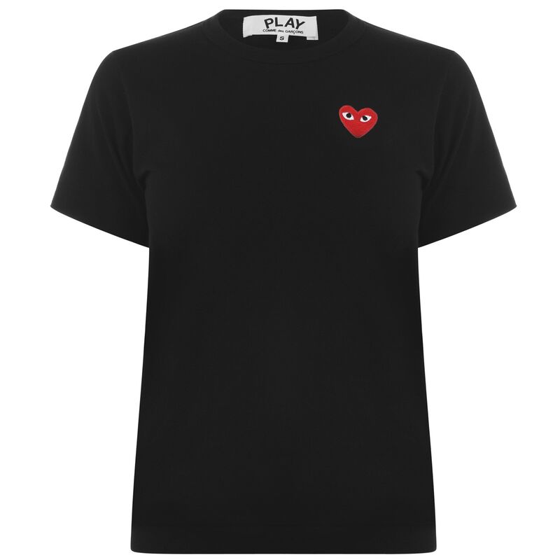 【送料無料】 コム・デ・ギャルソン レディース Tシャツ トップス Small Peeping Heart T-Shirt Black/Red