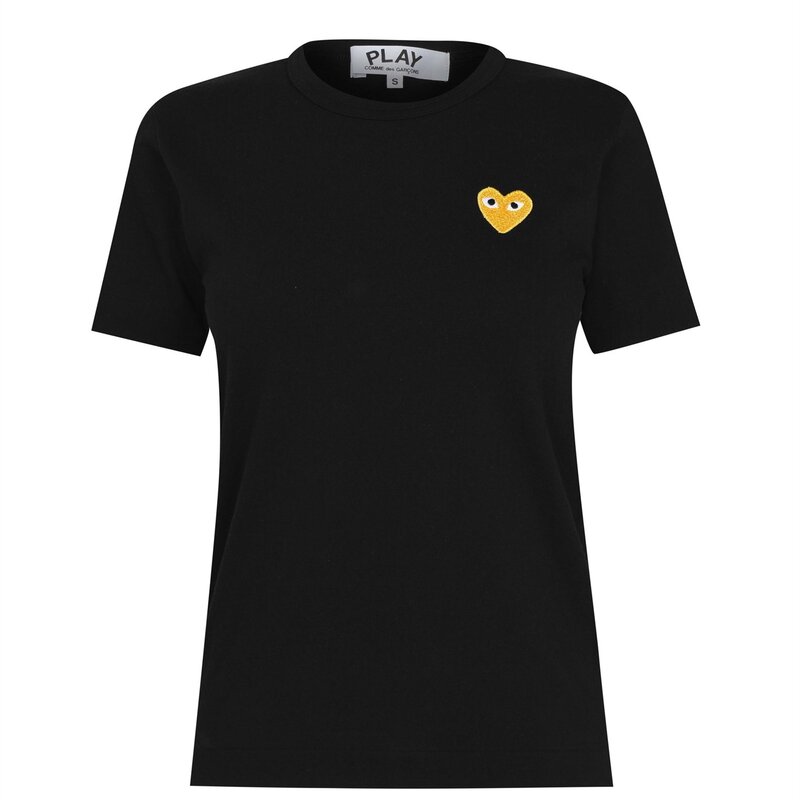 【送料無料】 コム・デ・ギャルソン レディース Tシャツ トップス Gold Heart T-Shirt Black/Gold