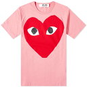 ショッピングCOMME コム・デ・ギャルソン メンズ Tシャツ トップス Comme des Garcons Play Red Heart Logo Tee Pink