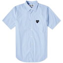 ショッピングコムデギャルソン コム・デ・ギャルソン メンズ シャツ トップス Comme des Garcons Play Short Sleeve Black Heart Shirt Light Blue & White