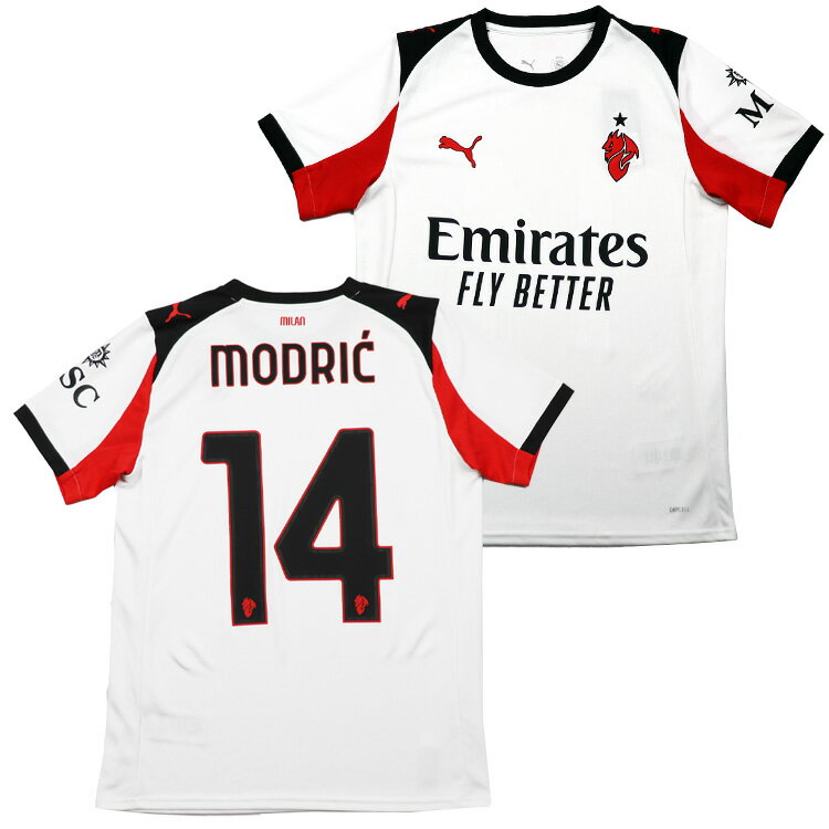PUMA プーマ ＃14 <strong>ルカ・モドリッチ</strong> 25/26 ACミラン AWAY レプリカユニフォーム 779971-02 サッカー マーク付き スタジアムシャツ