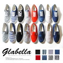 キャンバススニーカー レースアップ or スリップオン スリッポン GLABLLA グラベラ カラーシューズ メンズ ss