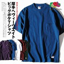 ヘビーウェイト ビッグシルエット ポケットT Tシャツ カットソー FRUIT OF THE LOOM フルーツオブザルーム ビッグサイズ 大きいサイズ 大き目 パックT 無地Tシャツ