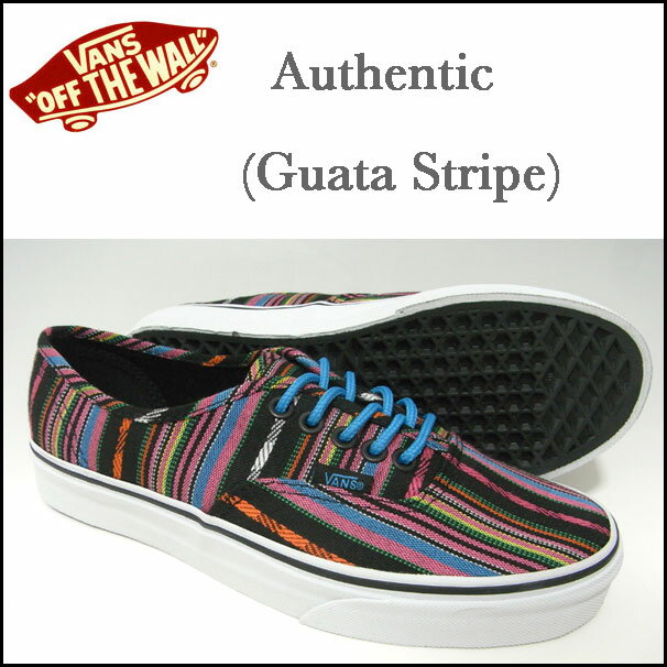 VANS/バンズ/レディースサイズ/オーセンティック/AUTHENTIC "Guate Stripe"/ブラック/スニーカー/海外限定/VN-0QER5IL