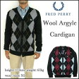 フレッドペリー/FRED PERRY/カーディガン/アーガイル　メリノウール/K3222 ARGYLE Wool CARDIGAN/プレッピー/トラッド
