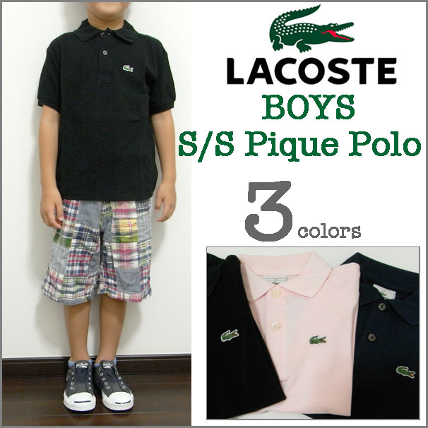 LACOSTE/ラコステ/キッズ/ボーイズ　ポロシャツ/L1812 BOYS S/S PIQUE POLO shirt/ジュニア/子供/レディース