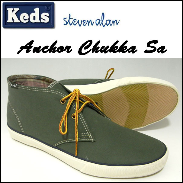 Keds×Steven Alan/ケッズ×スティーブンアラン/ハイカット　スニーカー/ANCHOR CHUKKA SA OLIVE CNVS/オリーブ/アンカーチャッカ/コラボ/champion