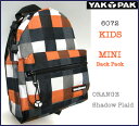 【再入荷、キッズサイズ リュック!】YAKPAK6072 KIDS MINI BACK PAK821”オレンジ プレイド”ヤックパック キッズ デイパック リュック