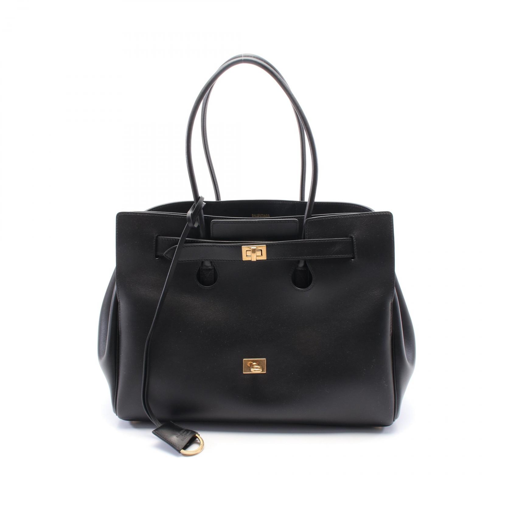 バレンシアガ BALENCIAGA Bel Air ベルエア ミディアム キャリーオール トートバッグ バッグ レザー ブラック系 8054812ABAV11000 【新品】