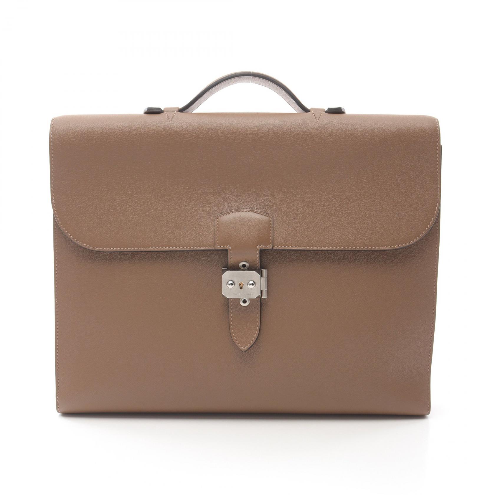 エルメス HERMES サックアデペッシュ ライト 1-37 ビジネスバッグ バッグ レザー エバーカラー エバーカラー ブラウン系 H074409CB18 【中古】
