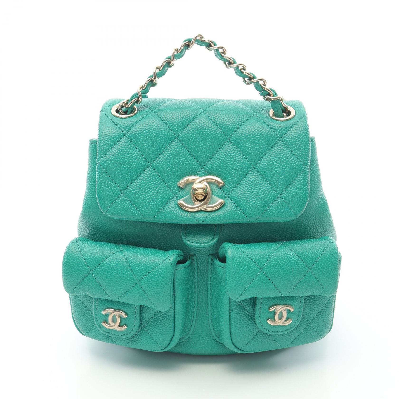 シャネル CHANEL マトラッセ リュックサック バックパック バッグ キャビアスキン(グレインドカーフ) グリーン系 【中古】