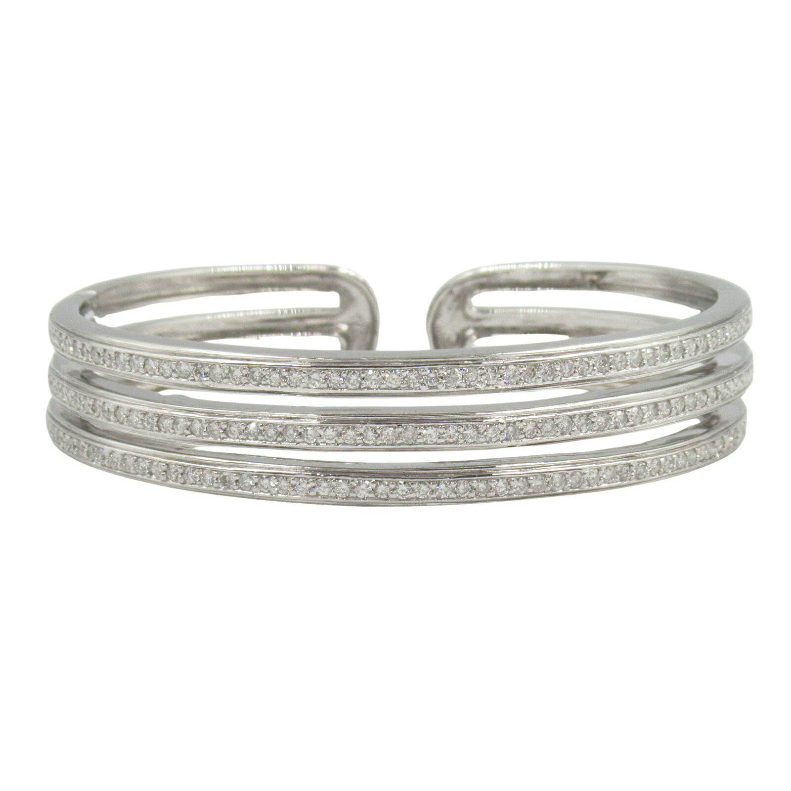 ジュエリー JEWELRY ダイヤモンド バングル バングル アクセサリー K18WG（ホワイトゴールド） ダイヤモンド クリア系 ダイヤ 32.8g 【中古】