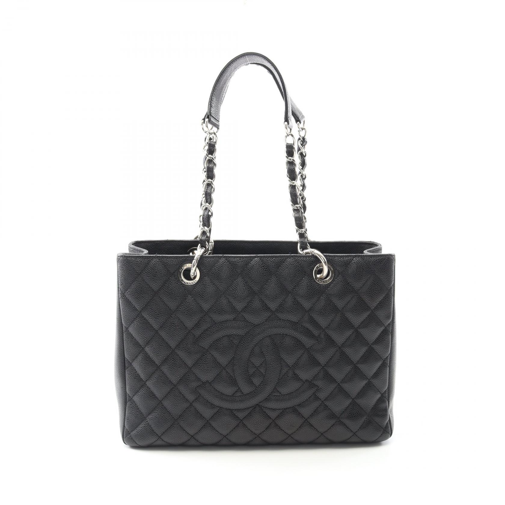 シャネル CHANEL マトラッセ グランドショッピング GST トートバッグ バッグ カーフ（牛革） ブラック系 A50995 【中古】