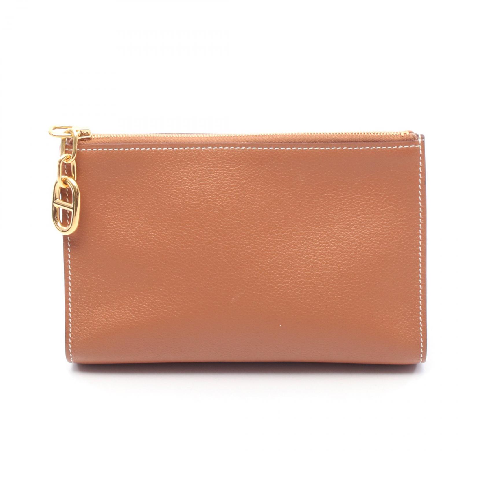 エルメス HERMES ジップアンゴーPM シェーヌダンクル ポーチ バッグ レザー エバーカラー エバーカラー ブラウン系 【中古】