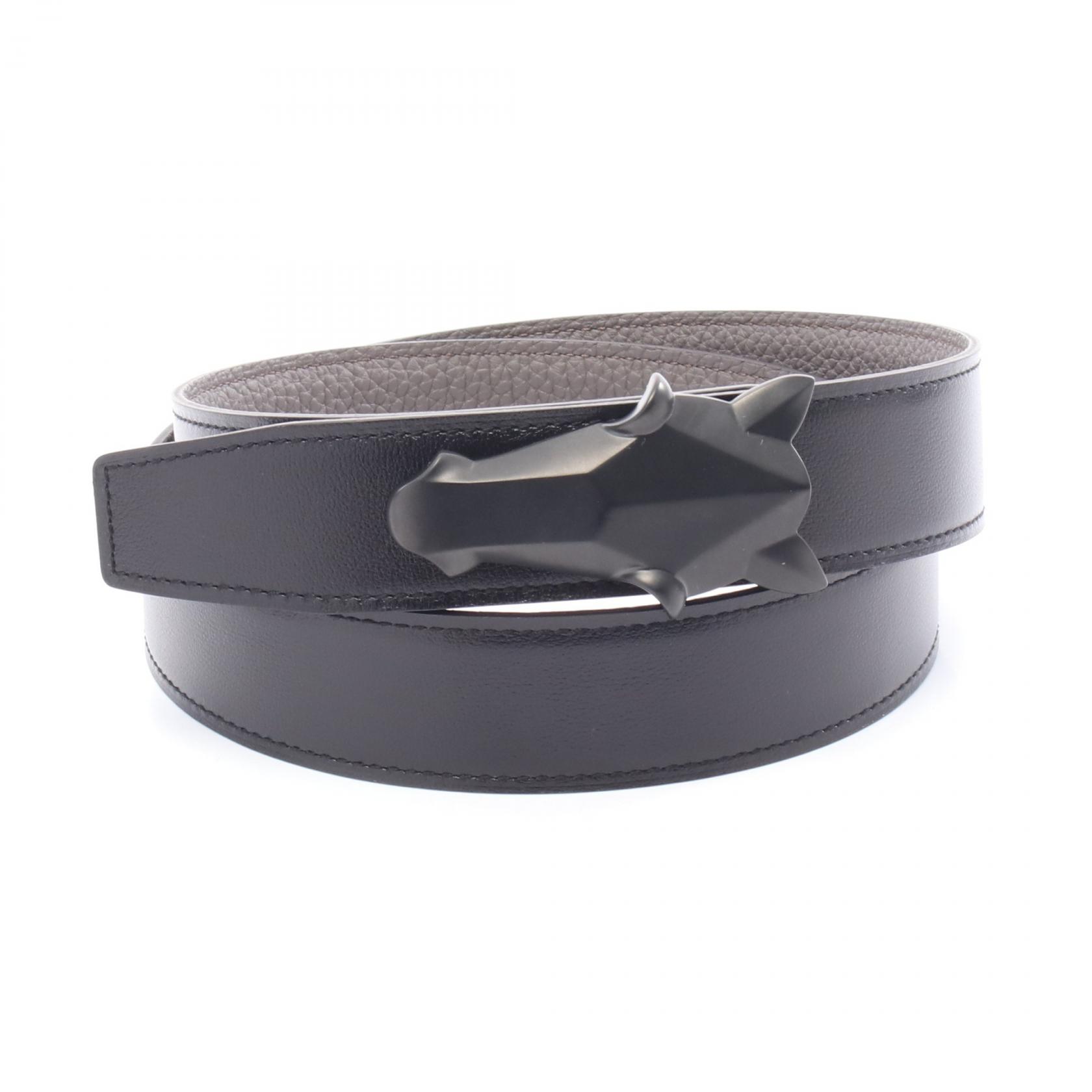 エルメス HERMES デストリエ トゴ ベルト 衣料品 ボックスカーフ135 / トゴ トゴ ブラック系 / グレー系 【中古】