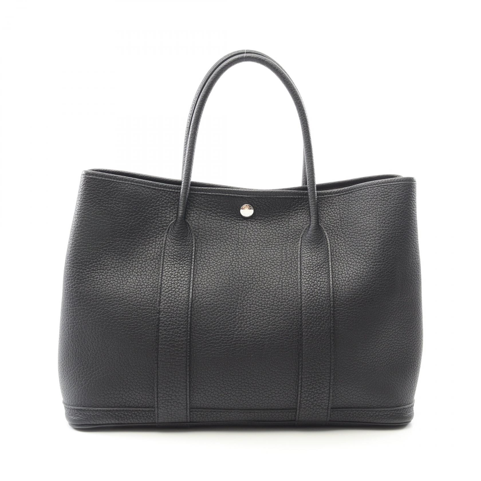 【15％OFFクーポン対象12/4 20時〜12/11 1:59 】エルメス HERMES ガーデンパーティPM トートバッグ バッグ レザー ネゴンダ ネゴンダ ブラック系 【中古】