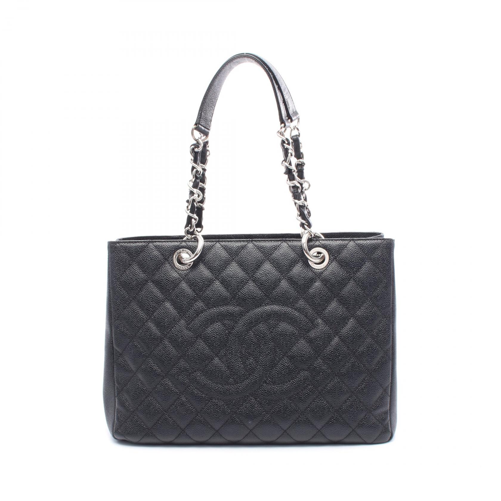 【15％OFFクーポン対象12/4 20時〜12/11 1:59 】シャネル CHANEL マトラッセ グランドショッピング GST トートバッグ バッグ レザー グレインドカーフスキン ブラック系 【中古】