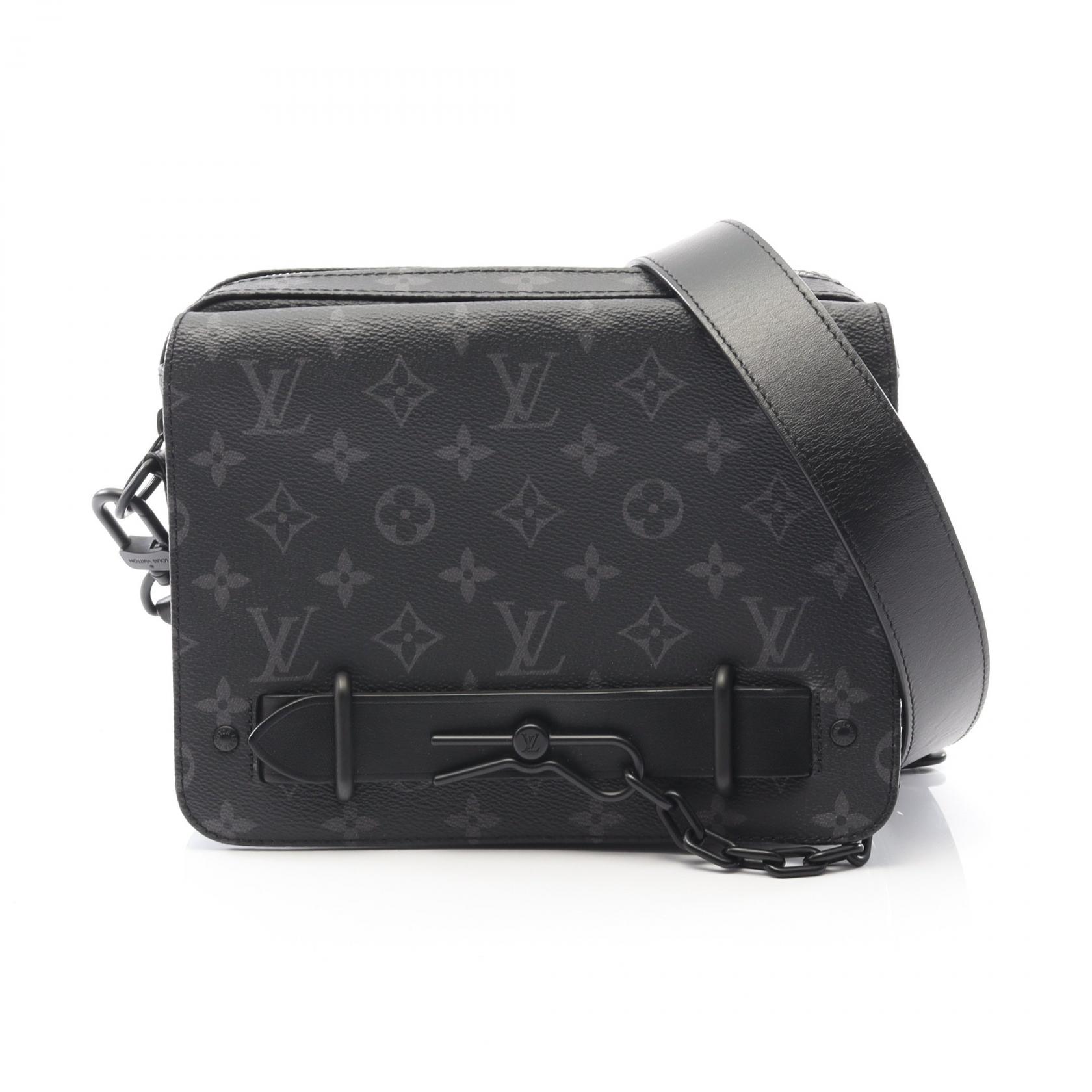 ルイ・ヴィトン LOUIS VUITTON スティーマー メッセンジャー ショルダーバッグ バッグ PVCコーティングキャンバス レザー モノグラム・エクリプス グレー系 M45585 【中古】