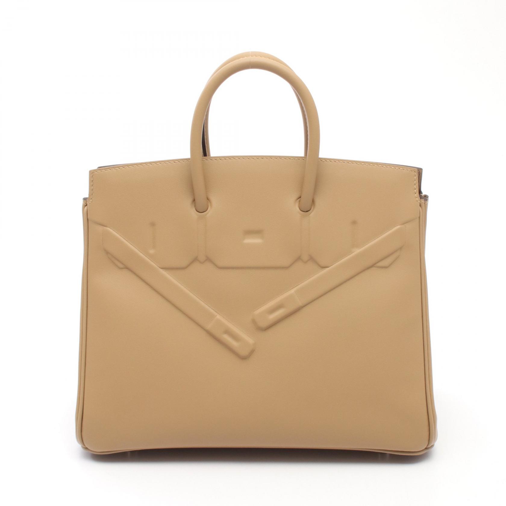 エルメス HERMES シャドウバーキン25 プシエール ハンドバッグ バッグ ヴォースイフト ヴォースイフト ベージュ系 【中古】