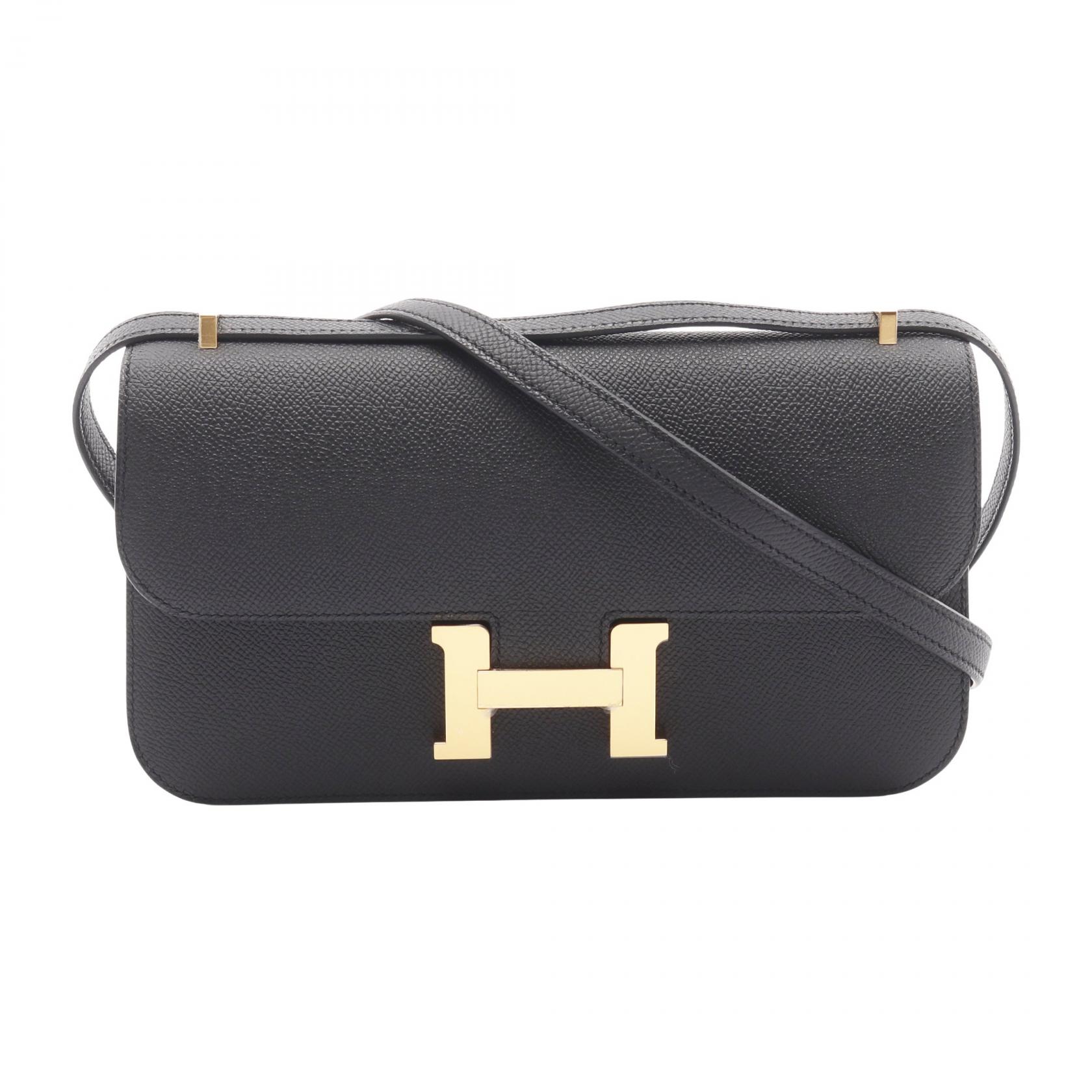 【15％OFFクーポン対象12/4 20時〜12/11 1:59 】エルメス HERMES コンスタンスエラン ショルダーバッグ バッグ ヴォーエプソン ヴォーエプソン ブラック系 【中古】