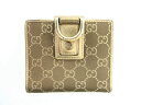 GUCCI/グッチ ゴールドGGWホック財布 中古 送料無料