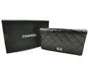 送料無料 CHANEL/シャネル 2.55 レザー 二つ折り長財布 中古