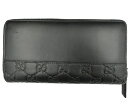GUCCI/グッチ GGシマ ミストラル レザー ラウンドファスナー 長財布 中古 送料無料